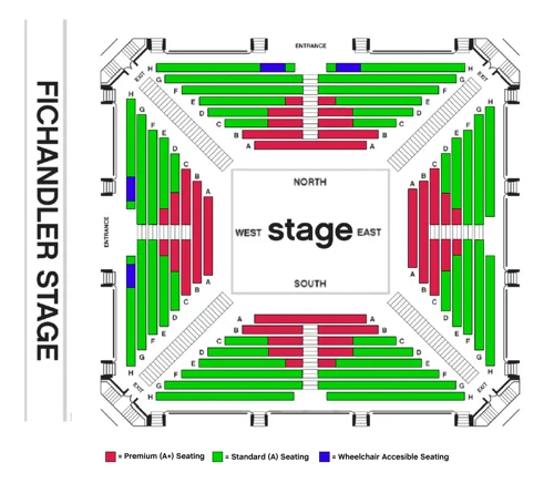 Arena Stage's Fichandler Stage seating chart